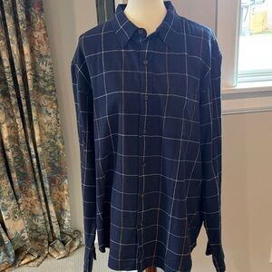 J. Crew Men's Navy and White Plaid Shirt